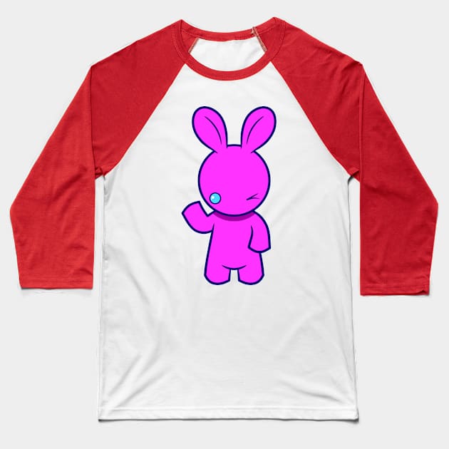 Wink Rabbit 5 Baseball T-Shirt by RD Doodles